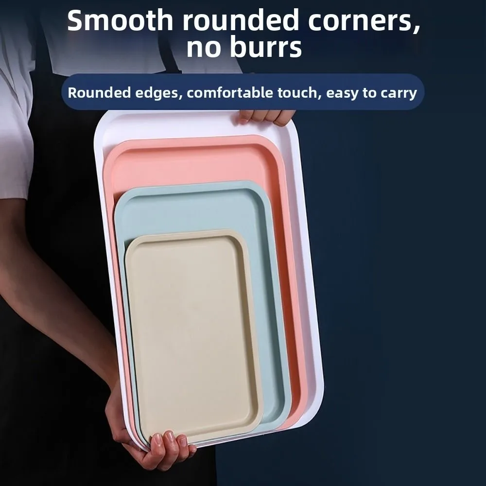High Quality Multicolor Serving Tray Multi-sizes Plastic Food Tray Anti-Slip Scratch Resistant Fruit Tray Home Kitchen