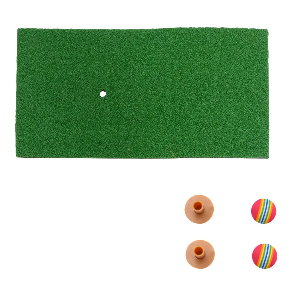 

1Pc Golf Practice Mat 30x60cm Single Color Hitting Pad Oxford TEE x2 Sponge Balls x2 Indoor Outdoor Durable Realistic Grass