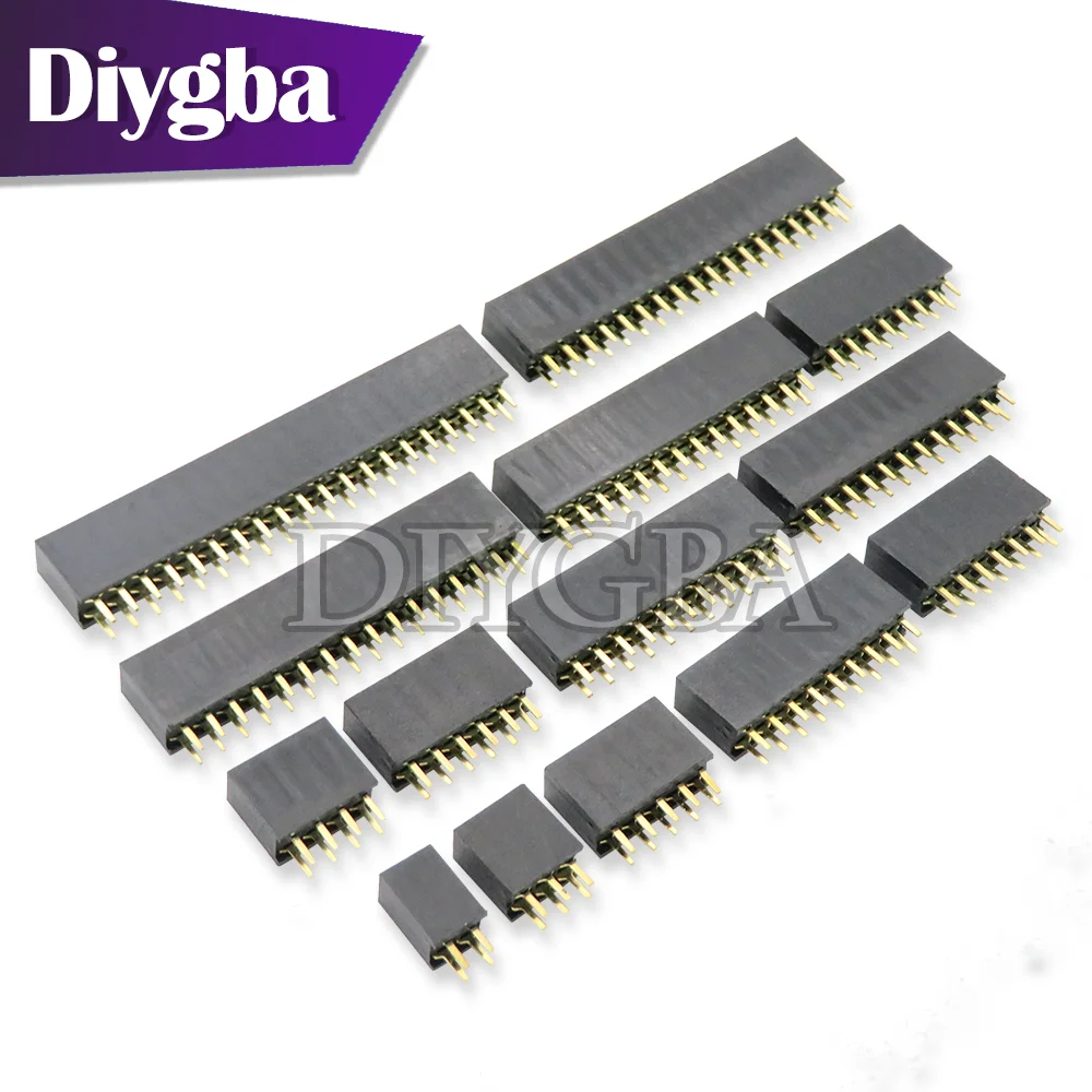 10PCS/LOT Double Row Pin Female Header Socket Pitch 2.54mm 2*3PIN 4PIN 5PIN 6PIN 7PIN 8PIN 9PIN 20PIN Connector For arduino