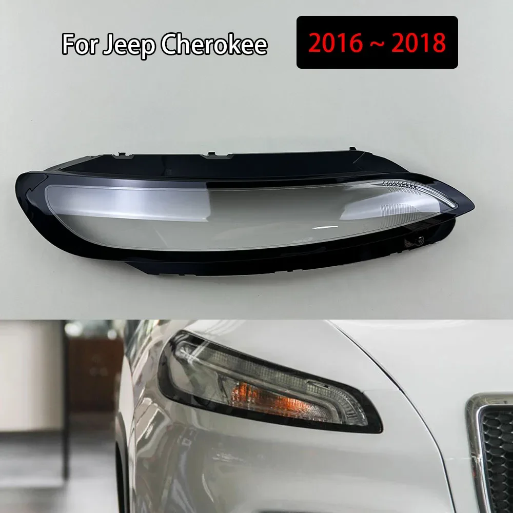 

For Jeep Cherokee 2016 2017 2018 Transparent Headlight Cover Lampshade Shell Headlamp Housing Durable Lens Plexiglass