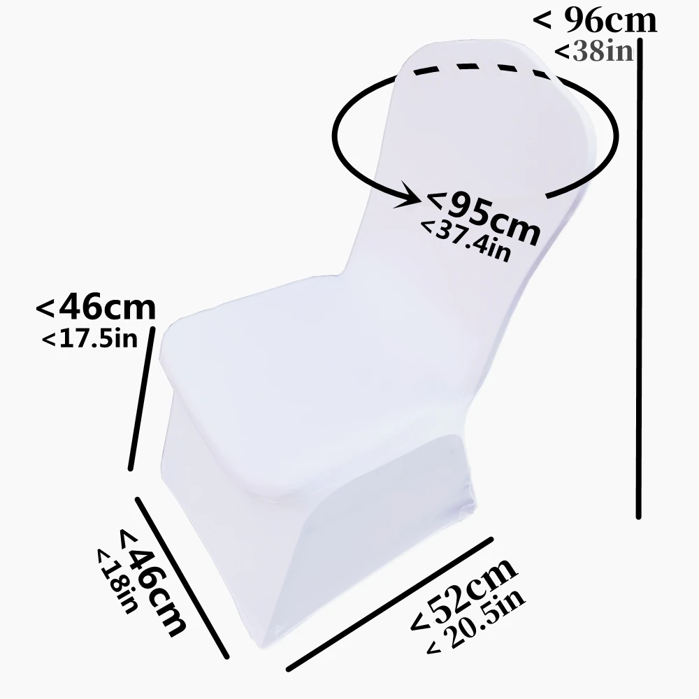 Jiaorui 10/20/30/50/100 قطعة غطاء مقعد كرسي الزفاف سباندكس #5