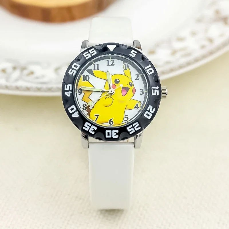 Anime Pokemon Pikachu Children Watch Quartz Leather Wrist Watches Clcok Boys Girls Watches Pikachu Figure Christmas Gifts Toys