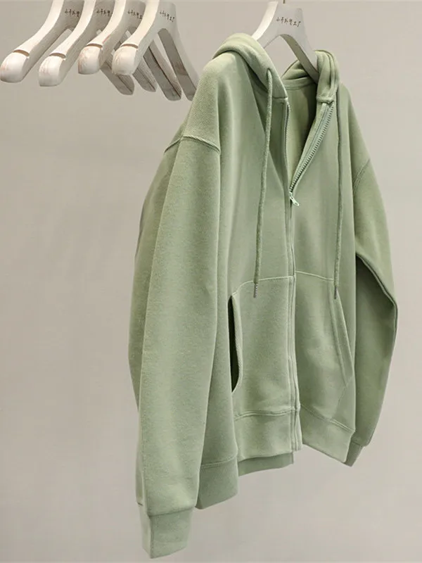 

Женская толстовка больших размеров (до 136 кг), тонкий кардиган на молнии, цветная верхняя одежда в модном корейском стиле, с длинным рукавом, повседневная, свободного кроя