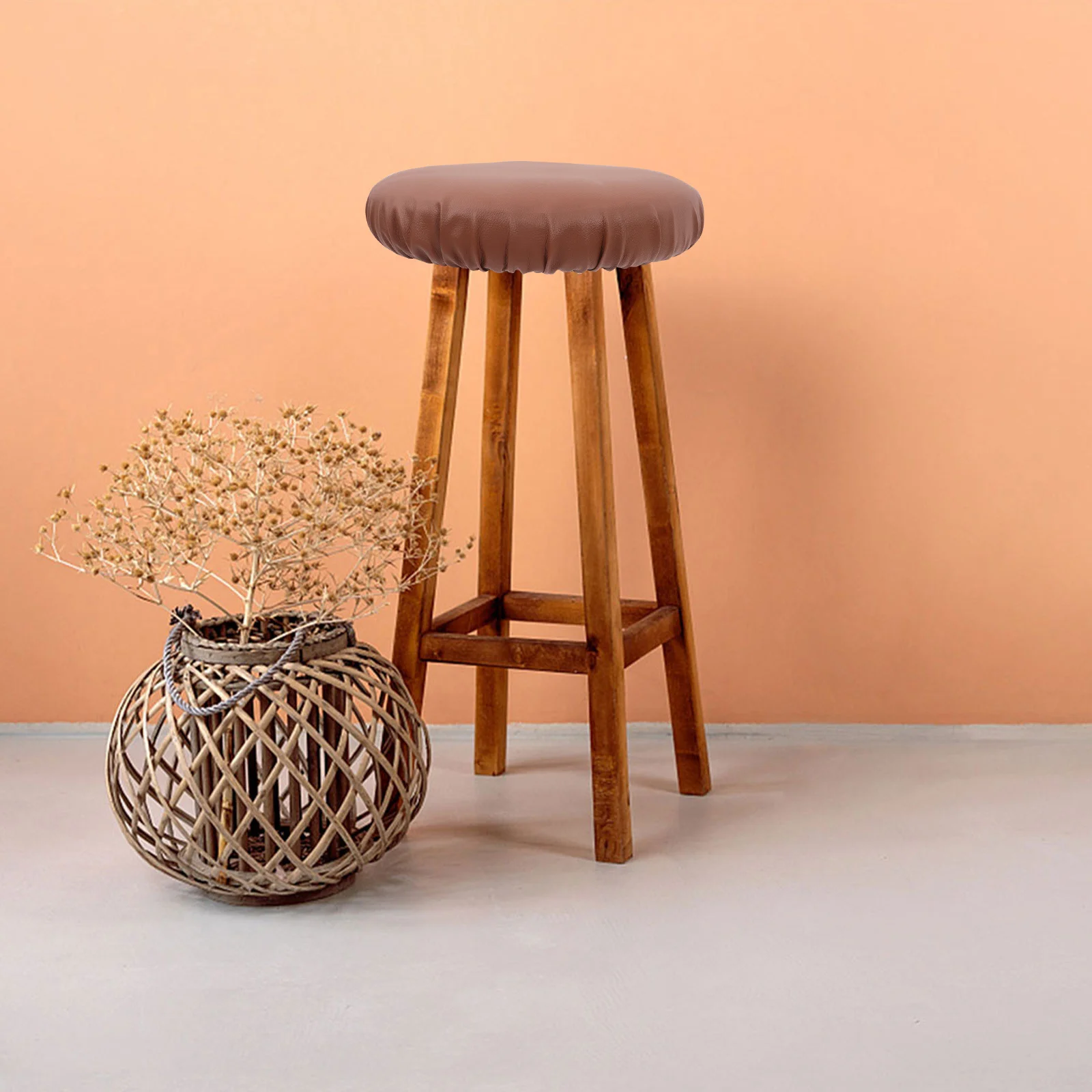 

Bar Washable Elastic Seat Protector For Dining Room Kitchen Garden Furniture Round Stool Cover Bar Stool Covers Round