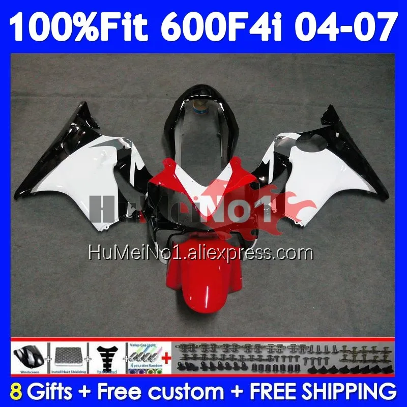 Injection Body For HONDA CBR600 Red black CBR 600 F4i 600F4i 35No.62 CBR600F4i 04 05 06 07 600CC 2004 2005 2006 2007 Fairing