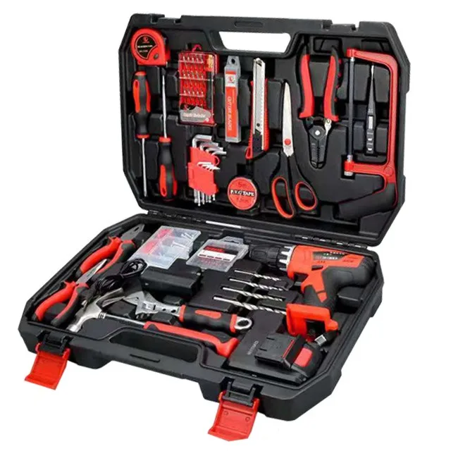 Lithium drill hardware tools vehicle maintenance tool set/gift custom hand tool set wholesale JG-129