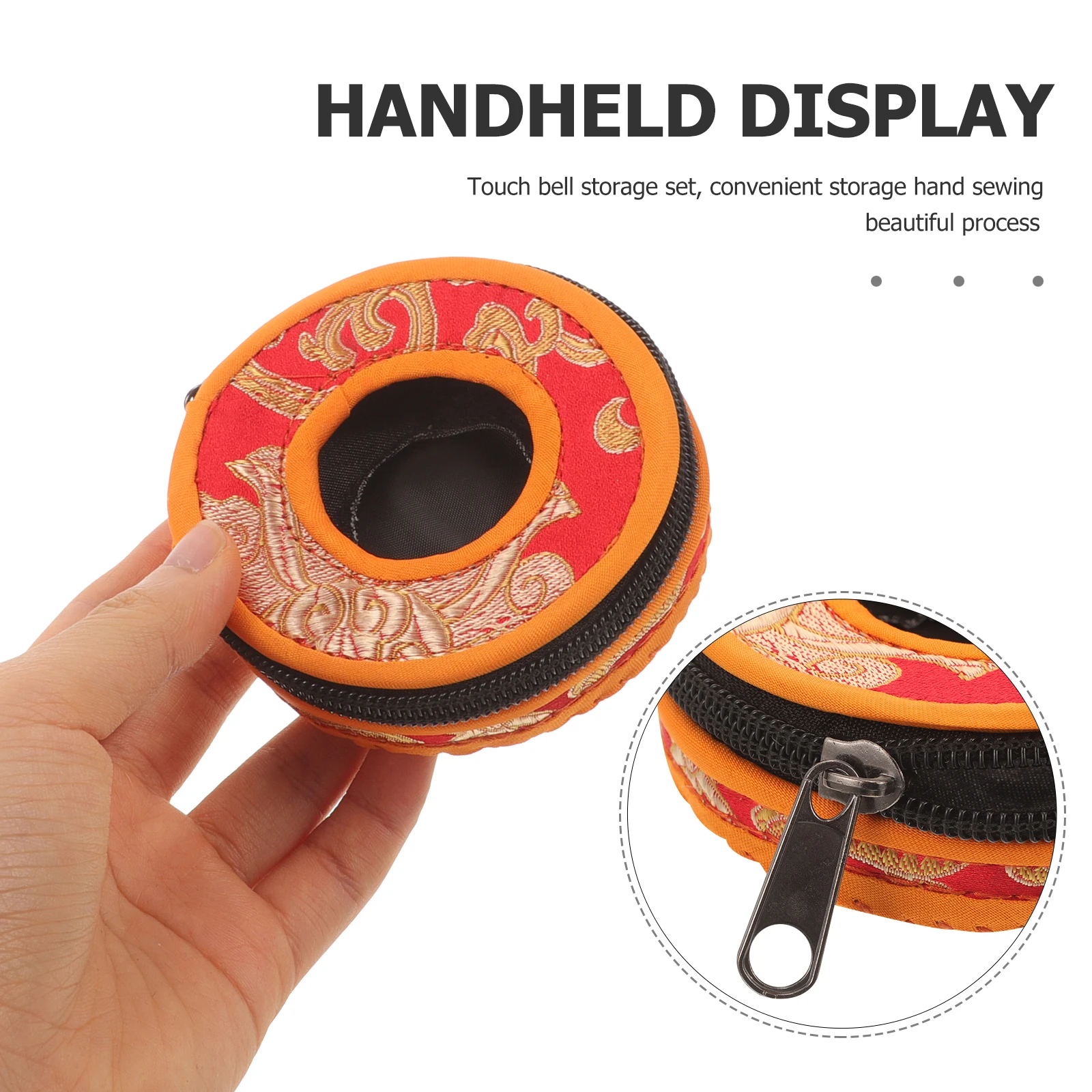 

Bell Storage Cover Case for Finger Cymbals Pouch Chime Bag Touch The Carrying Fabric Holder Sleeve
