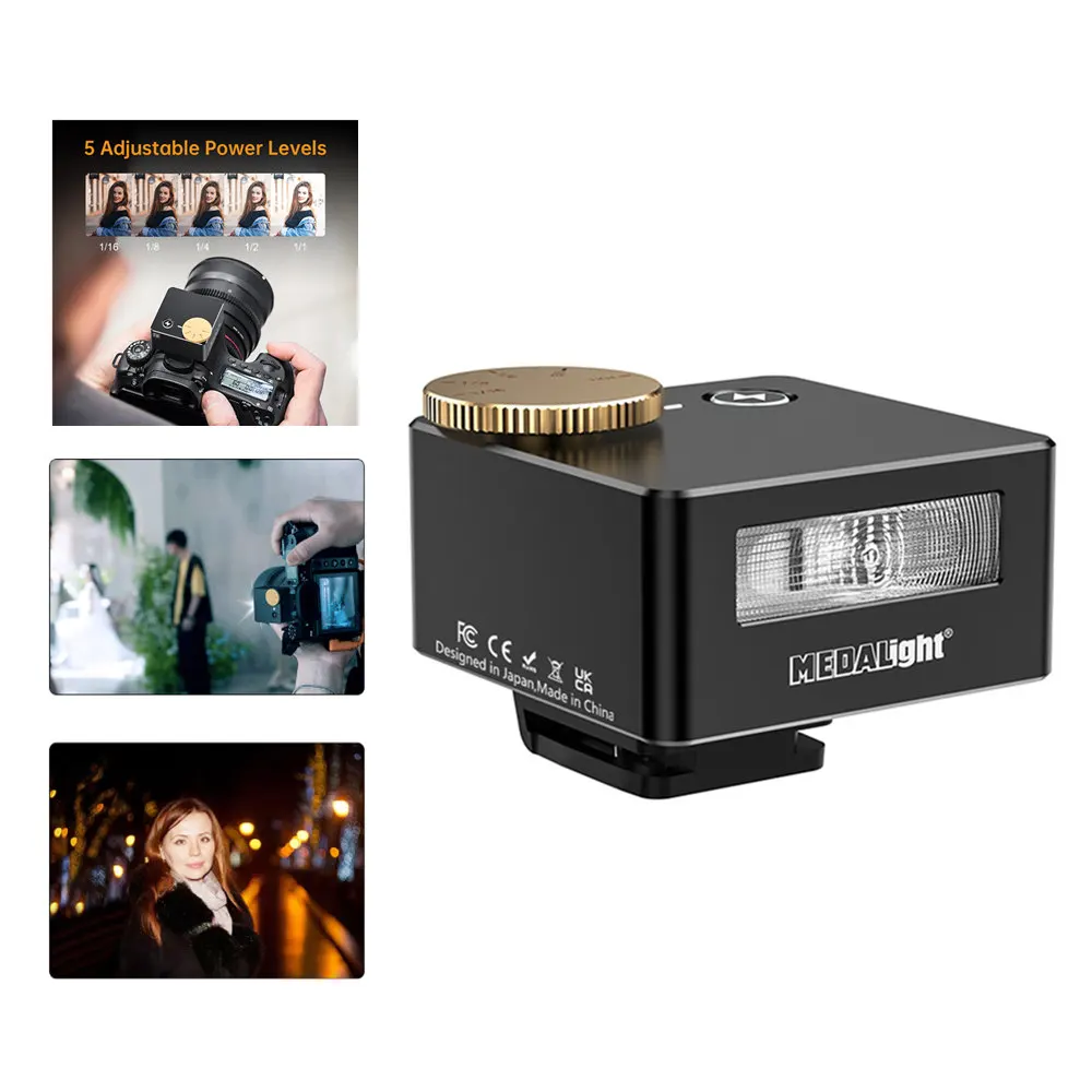 

Портативная вспышка F50 Retro Camera Flash с горячим башмаком для камер Leica, Fujifilm X100V, Ricoh GR3, Sony ZV, SLR-E10