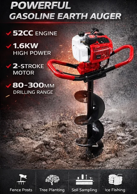 Custom Tool Set For Professional Industrial Grade Garden Tools High Power Earth Drilling Machine For Ground Drilling Power Earth