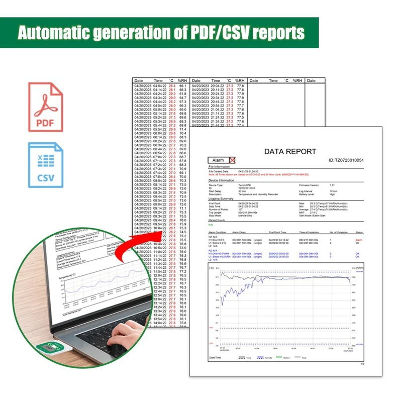 N11R- Tempg07s Temperatur- und Feuchtigkeitsrekorder PDF Temperaturrekorder USB-Datenlogger Recorder Humiture Recording Meter