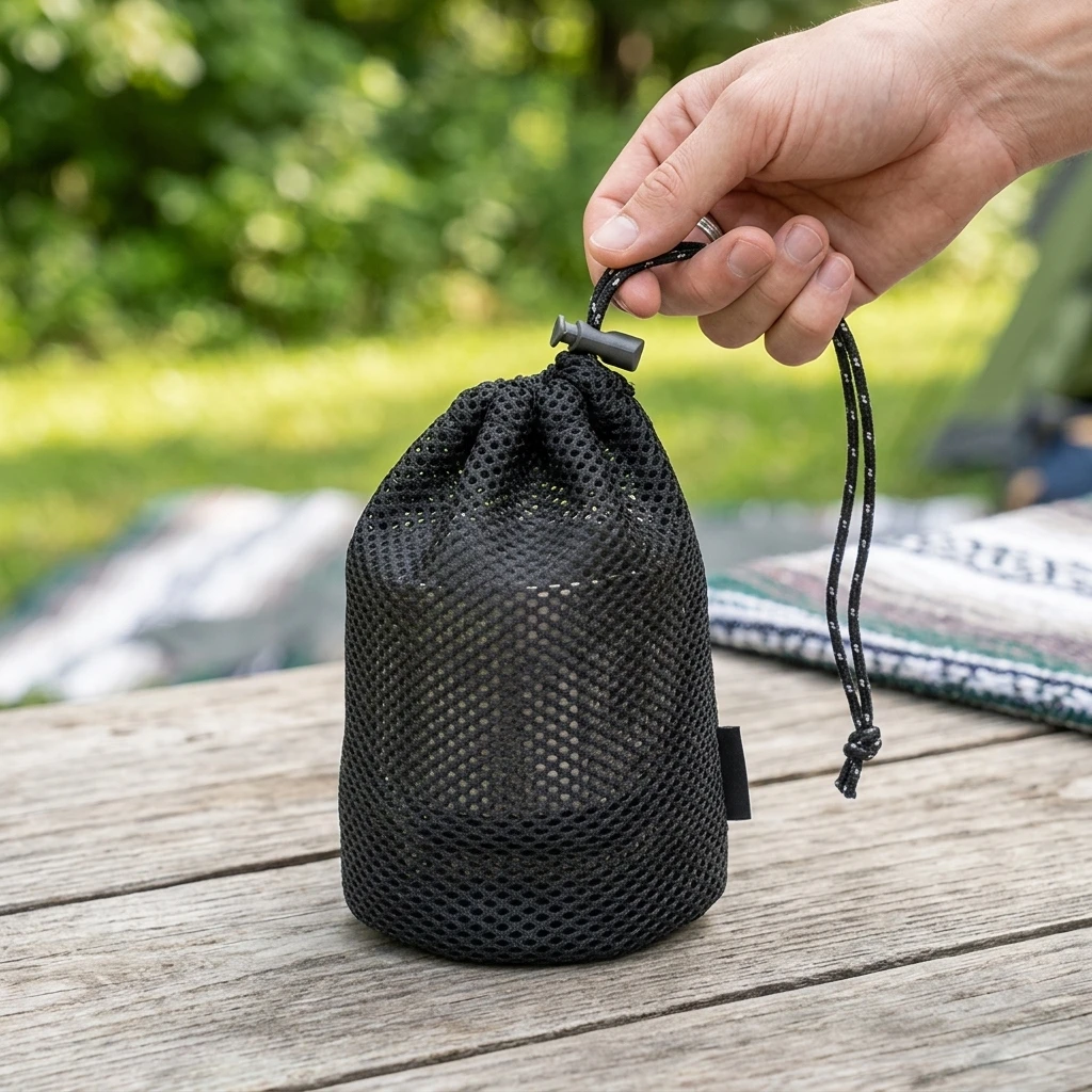Outdoor Camping Utensils - Camping Mesh Storage Bag Round Bottom