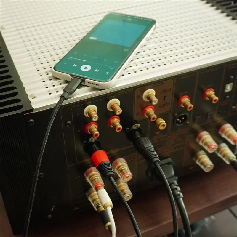 AS95 Bochara Type C to Dual XLR Male Audio Cable 32Bit 384kHz Decoding Chip for Speaker Amplifier Mixer 100cm