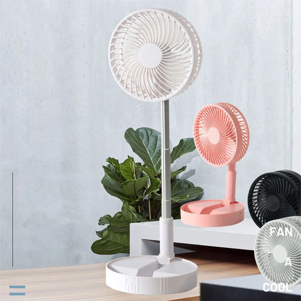 Hot Sell Portable Adjustable Height Desktop Fan USB Rechargeable Folding Telescopic Table Fan Desk Stand Mini Fan