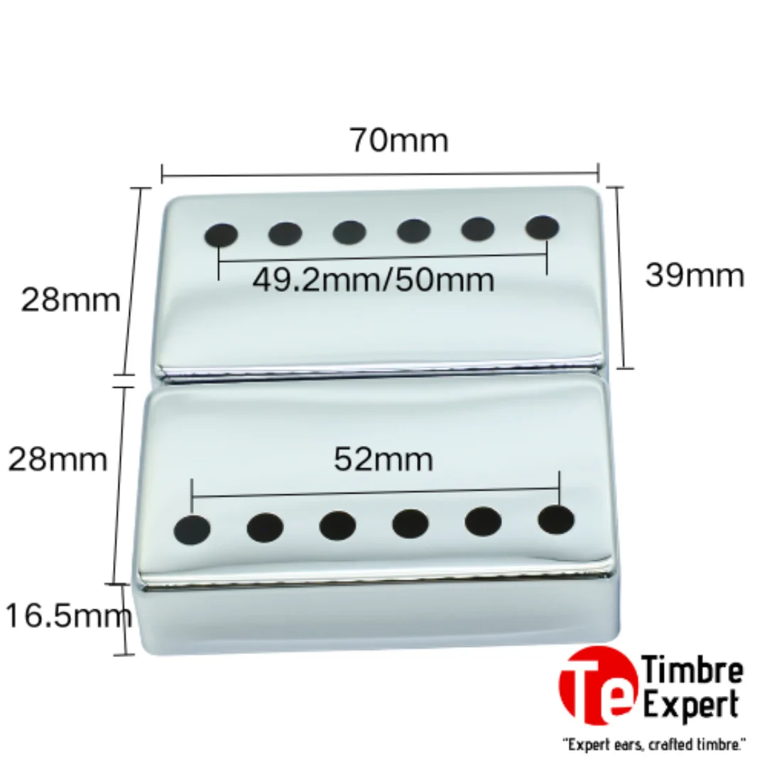 Nickel Silver Alloy Humbucker Pickup (49.2mm/50mm/52mm Pole Spacing)Cover for LP Guitar Bridge and Neck Pickups Frame view 5