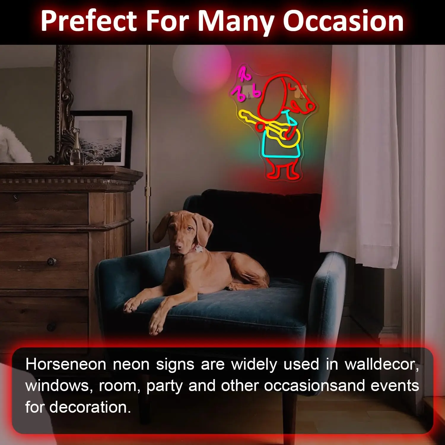 

Guitar Dachshund Dog Neon Sign Dimmable for Wall Decor Dogs Neon Light Dachshund USB Pet Shop Bedroom Party Decor Dachshund Dog