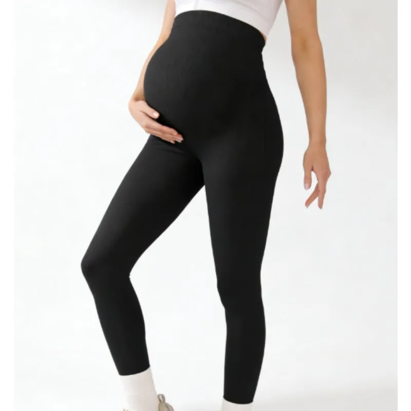 

Бесшовные леггинсы для беременных с высокой талией, поддерживающие живот, нескользящие, для йоги и повседневного спорта, на все сезоны