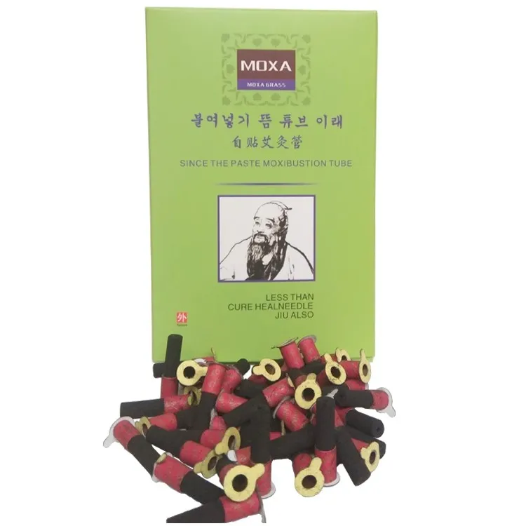 Wholesale five years paste moxibustion tube self-stick moxa roll Hnayi warm moxibustion roll 6x28mm 180pcs/pack for mini moxa