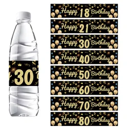 Happy Birthday Water Bottle Stickers 30, 40, 50th Birthday Decoration Props Adhesive Stickers Party Supplies