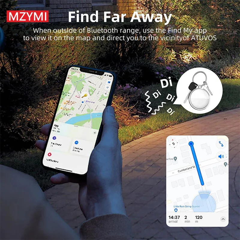 MZYMI Mini Bluetooth GPS Tracker Kids Pet  Location Finder For Apple Smart Track For Keys Wallet Work For Apple Find My