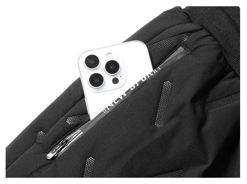 Neue Fleece Warme Winter-Herrenhose Lässige Verdickte Jogginghose für Männer Thermisch Gepolsterte Hose Schwarze Sweatpants für Männer Wasserdicht – Detail 7