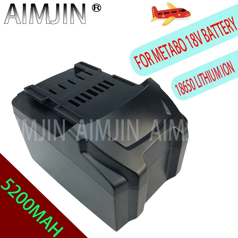 18V 5.2Ah Battery for Metabo Cordless Power Tool Drill Drivers Wrench Hammers for Metabo 18V Battery 5200mah Replace battery