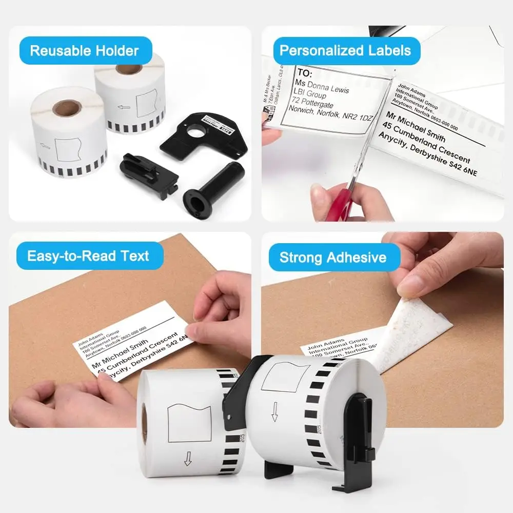 ذاتية اللصق ملصق لصيقة علامة لفة DK11202 11208 22205 11201 متوافق مع Brother QL طابعة ملصقات QL-800 QL600 810W 820nwb #2
