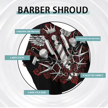 Černá kadeřnická pláštěnka pro muže a ženy, kadeřnická pláštěnka, pláštěnka na stříhání vlasů, zástěra na šamponování a barvení vlasů, nástroje a příslušenství 10 nejlepší prodej holičský plášť - №7