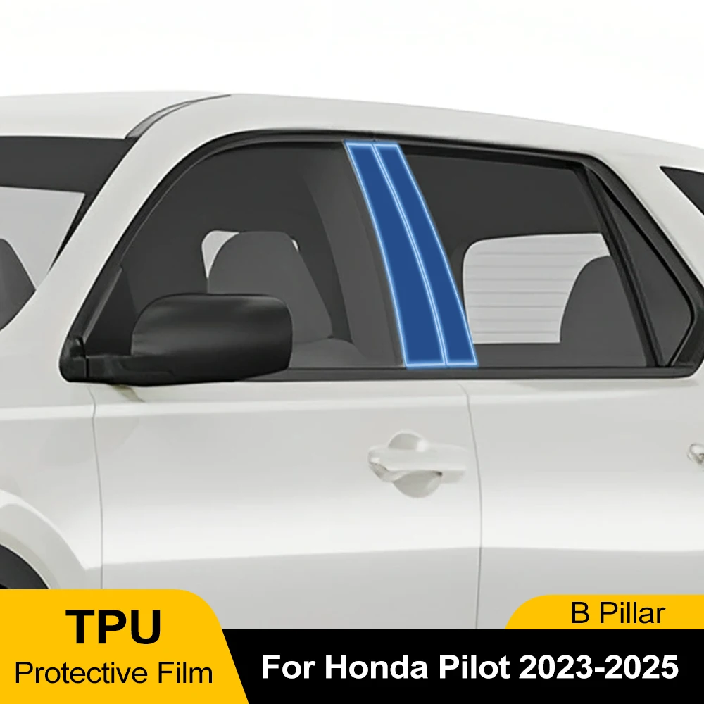 For Honda Pilot 2023-2025 Car B Pillar TPU Paint Protection Film Pre-Cut PPF Clear Anti-Scratch Self-Healing Sticker Exterior