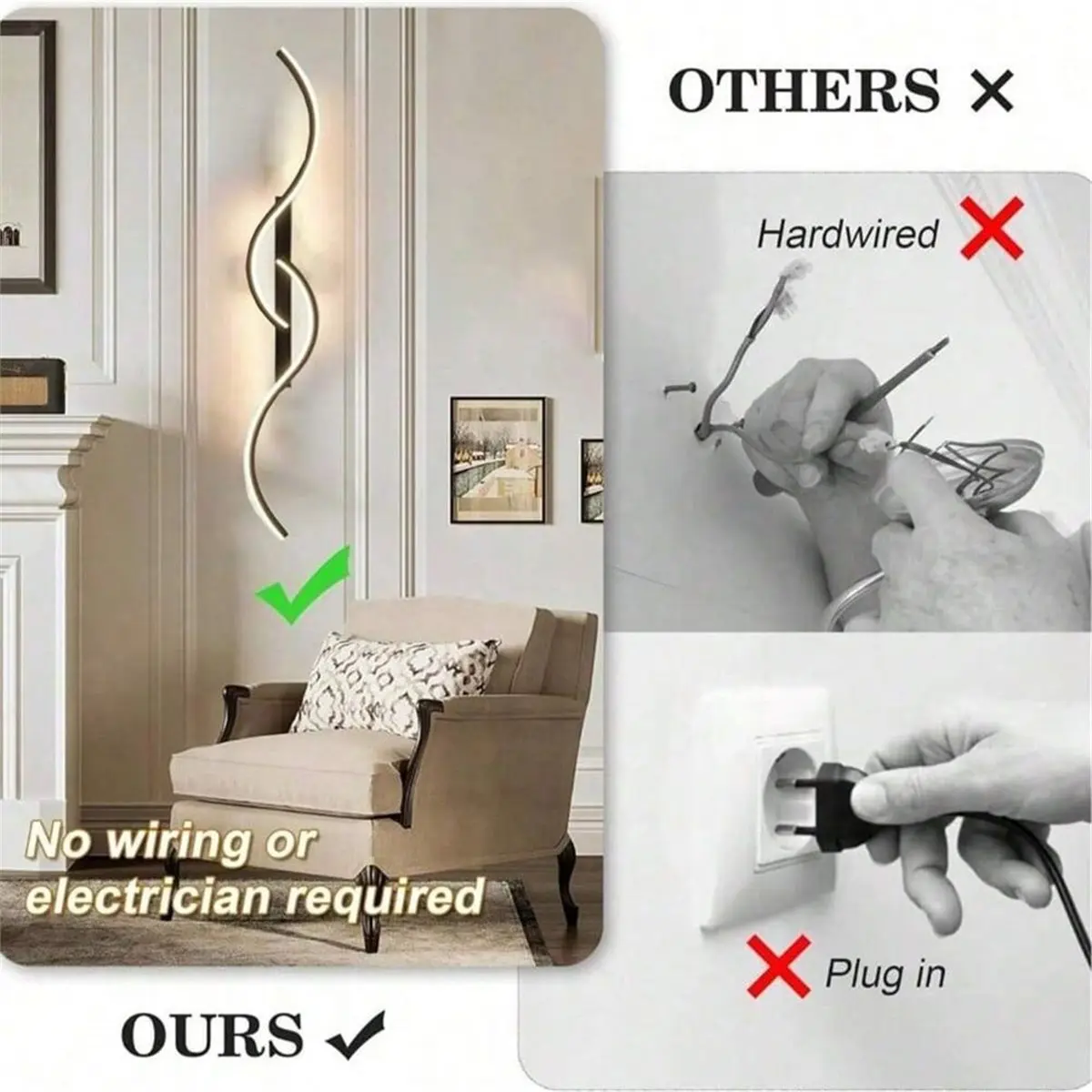 AA19 Modern LED Wall Lamp Minimalist Led Light Battery with Remote Control Wall Sconces Living Room Bedroom Home Lighting