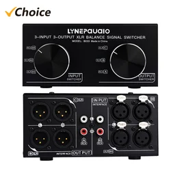 3 ingressi a 3 uscite segnale XLR completamente bilanciato selettore Stereo passivo Switcher/XLR bilanciato a convertitore Audio RCA sbilanciato