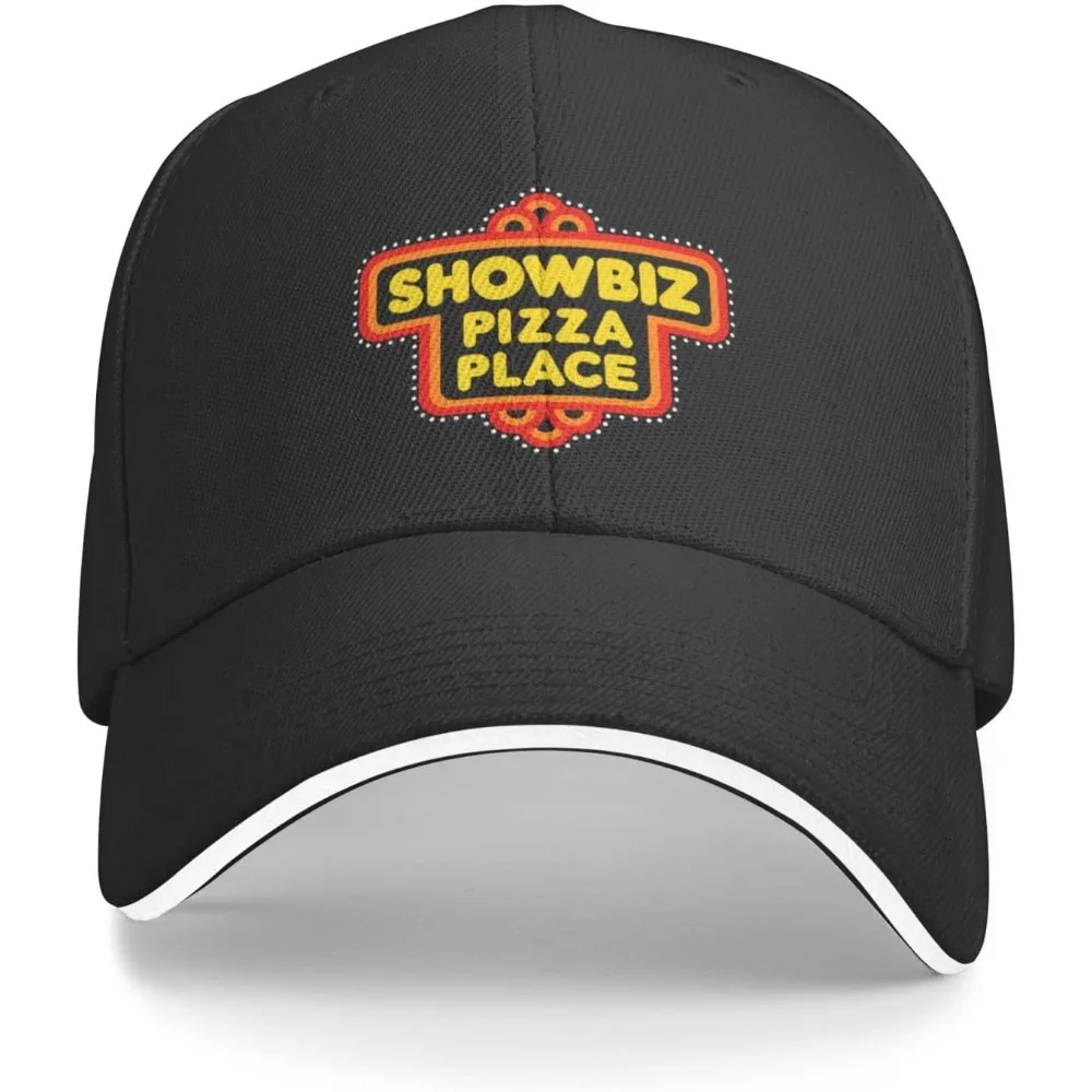 Unique Print with Showbiz Pizza Place Logo Adjustable Baseball Cap Hip Hop Mens & Women's Black