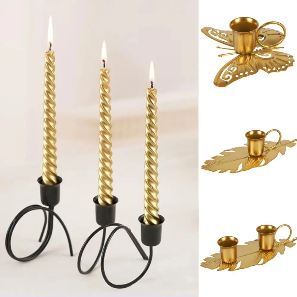 Metal Candlestick Holder Desktop Adornment Indoor Ornaments Tabletop Candle Holders Home Wedding Decor Simple Candle Cup