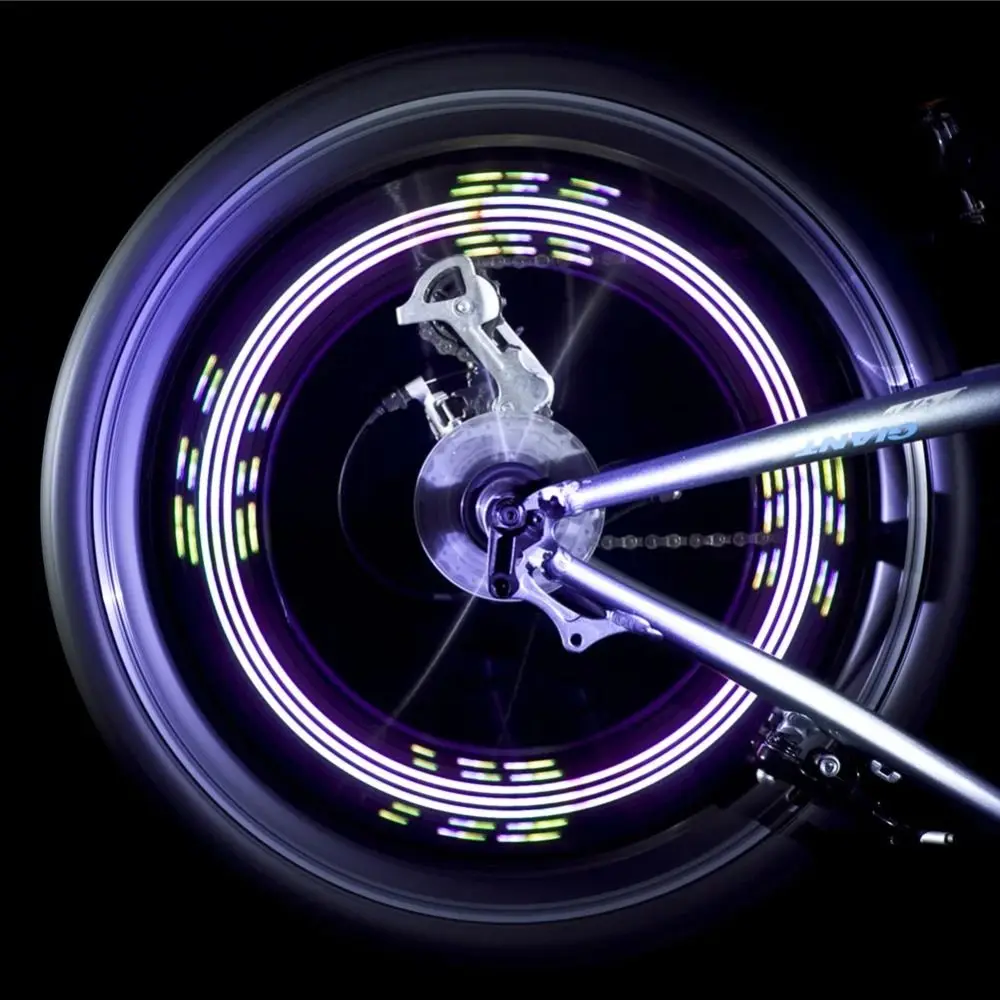 

30 узоров, светильник на колесо велосипеда, светочувствительный переключатель, 14 светодиодов, неоновый светильник со спицами, 4 секунды/изменение колесных шин, светильник для горного велосипеда