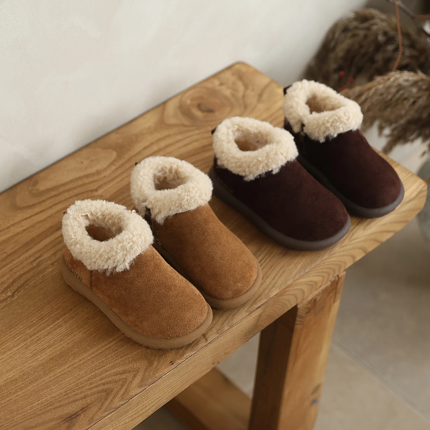 2026 Winter New Arrival Children's Low-Top Snow Boots Korean Style Versatile Fleece-Warmed Cotton Shoes for Girls 21-30