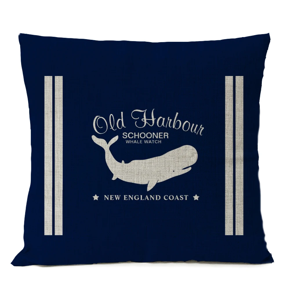 Blue Sea Pillow Cover Boat Anchor Pillowcase Home Boho Decor Cushions Home Decor Luxury Designer Office Chairs 40x40 45x45 50x50