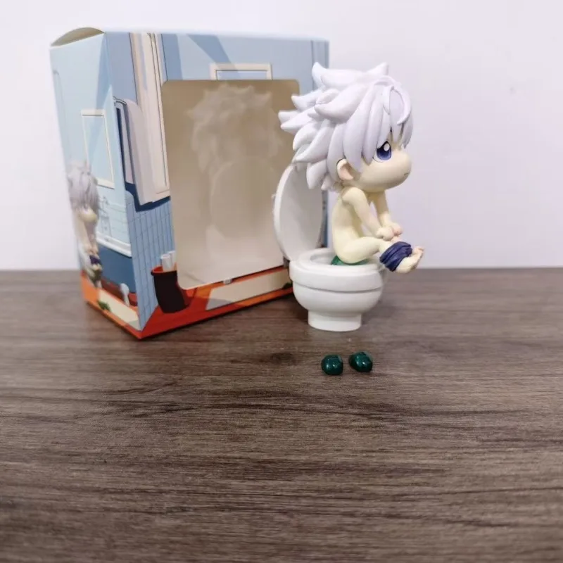 12cm HUNTER×HUNTER Figure Anime Squatting Toilet Static Scene Q Version Figure Model Boxed Desktop Ornament Gift - view 4