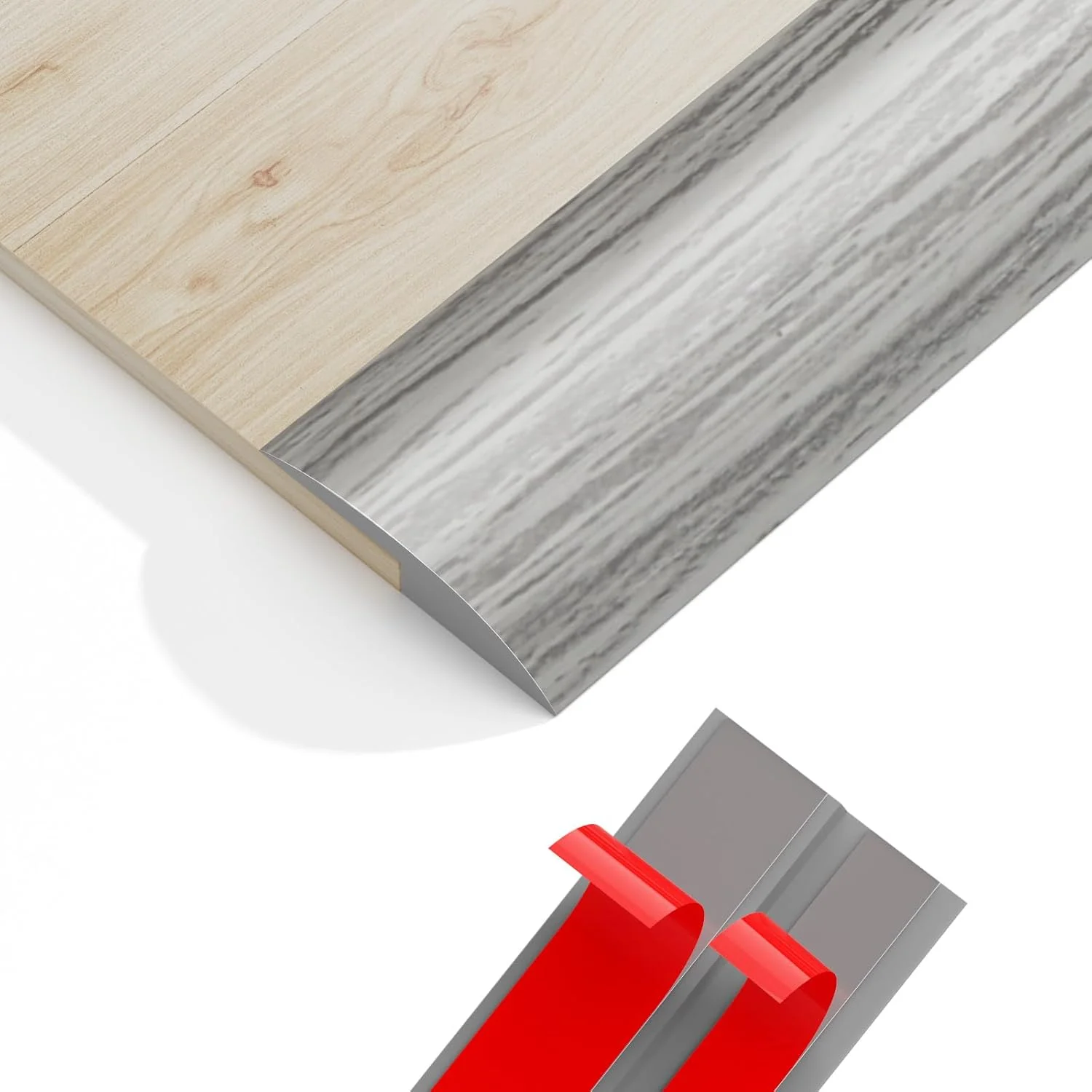 1PC 1m/39.37inch Carpet To Tile Floor Transition Strip Wear-resistant Cuttable Edging Trim Strip PVC Self Adhesive Threshold Cov