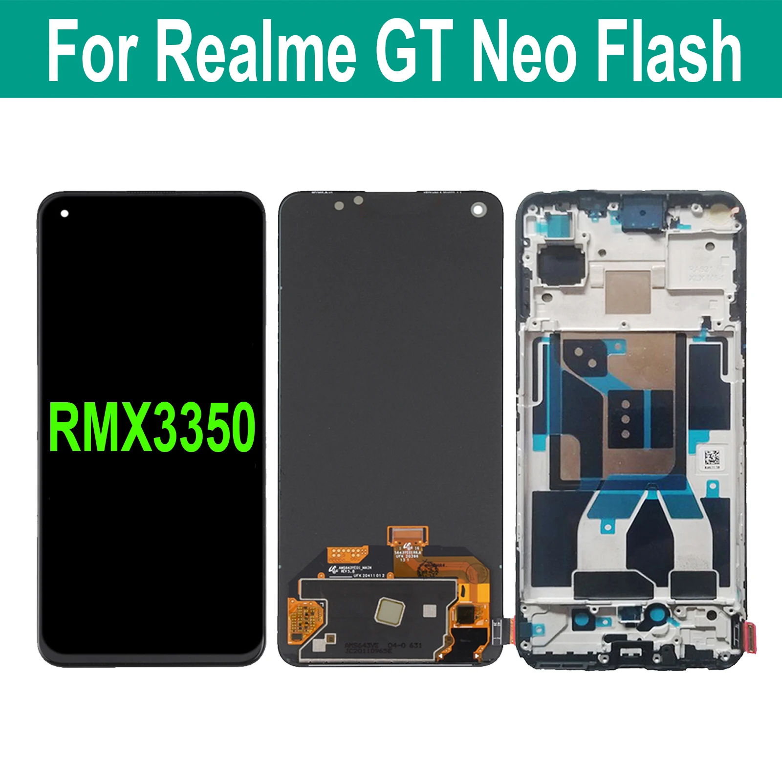 

AMOLED For OPPO Realme GT NEO Flash Edition RMX3350 LCD Display Touch Screen Digitizer Assembly