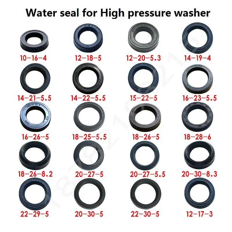 Pressure Pump Washer Car Head Accessories Repair kit Water Seal 10x16x4 12x17x3 12x18x5 12x20x5 12x20x5.3 14x20x5mm sealing bowl