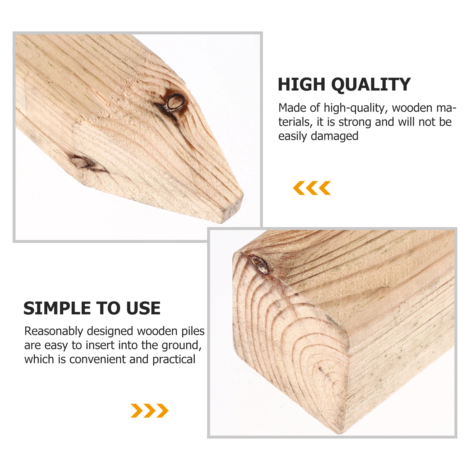 

5pcs Measurement Boundary Stakes Wooden Fence Decor Hardwood Plant Garden Edging Border Post Land Survey Pins