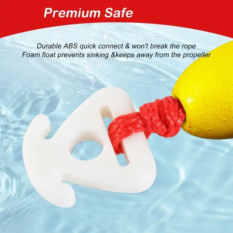 Double Hook Pull Rope 24Ft Towing Cord Pull Rope With Buoyancy Aid For Surfing 