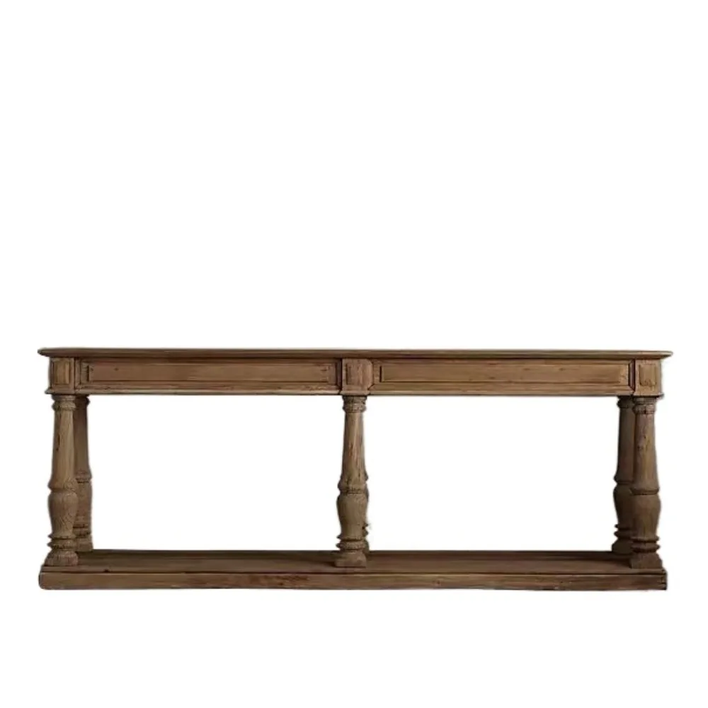 

Solid wood carving flower entrance cabinet foyer cabinet retro old entrance table