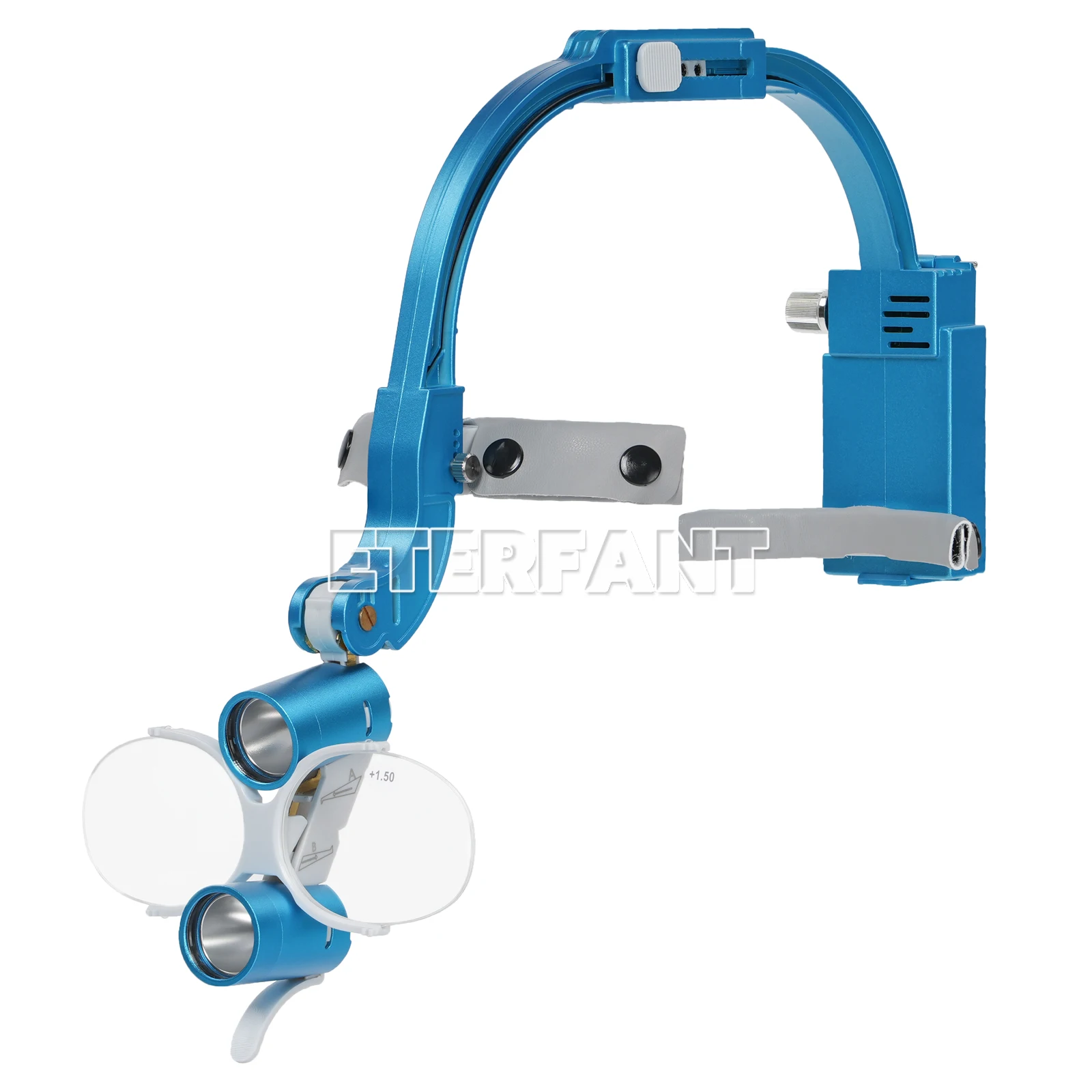 

ETERFANT 3.5X-420 mm Dental Surgical Headband Binocular Loupes with 5W LED Head Light 2 Leds Blue
