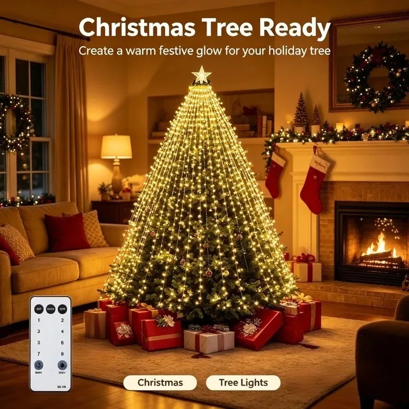 Waterproof USB LED String Lights, 8 Lighting Modes for Christmas Tree Wedding Garden Holiday Decor view 4