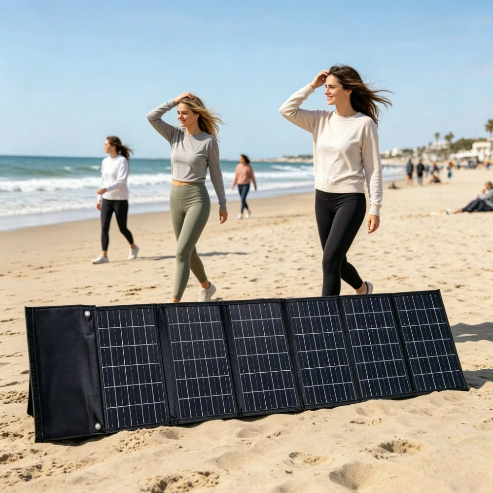 50W 90W Portable Foldable Solar Charger ETFE Waterproof Solar Power Bank Dual USB DC Output Outdoor Camping Hiking Cycling Drone
