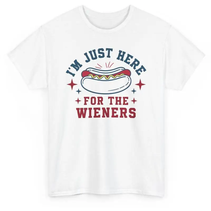 

Футболка «Я просто здесь за Винеры» на 4 июля, США, патриотическая