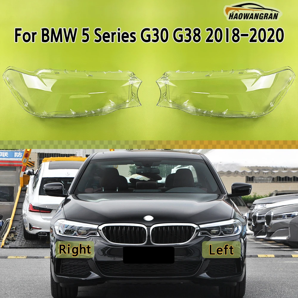 

Headlight Cover For BMW 5 Series G30 G38 520 523 525 528 530 2018 2019 2020 Transparent Lampshade Plexiglass Lens Shell