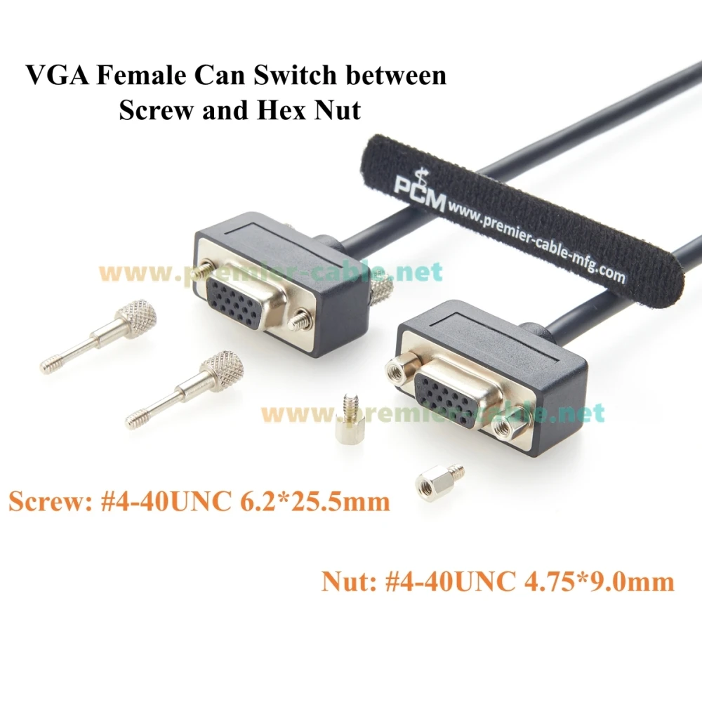 Low Profile HD15 Male to Female Extension Cable Screw Panel Mount Ultra Thin SVGA VGA Monitor Video Cable Support 1920x1080P