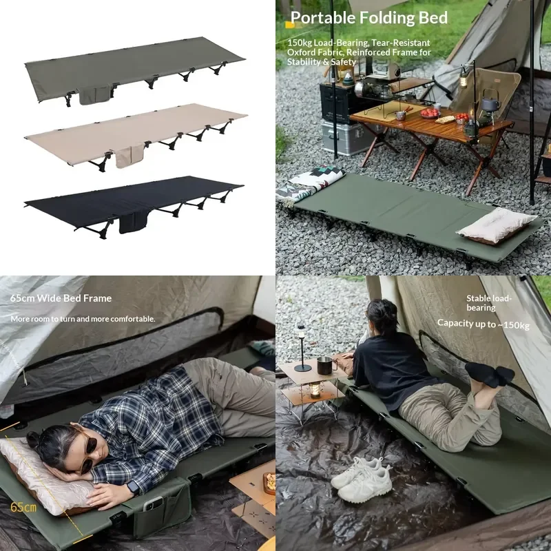Modern HLY Brand China Made Outdoor Low Aluminum Alloy Oxford Cloth Ultra-Light Portable Camp Bed Office Lunch Break Hospital
