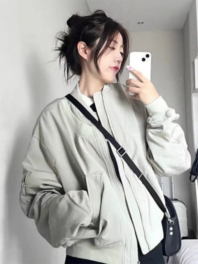 

Винтажное мужское бейсбольное пальто-пилот Jaet в американском стиле, весенне-осеннее модное свободное пальто с несколькими карманами, не железное модное